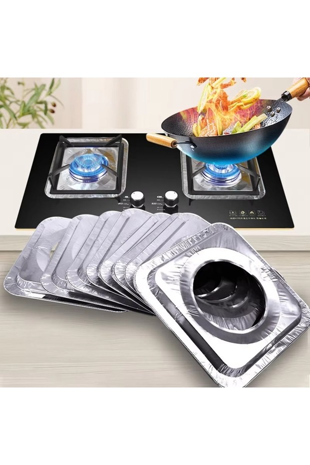 20pcs Disposable Gas Burner Liners,Aluminum Foil Square Stove Covers,Range Protectors,Stove Top Foil