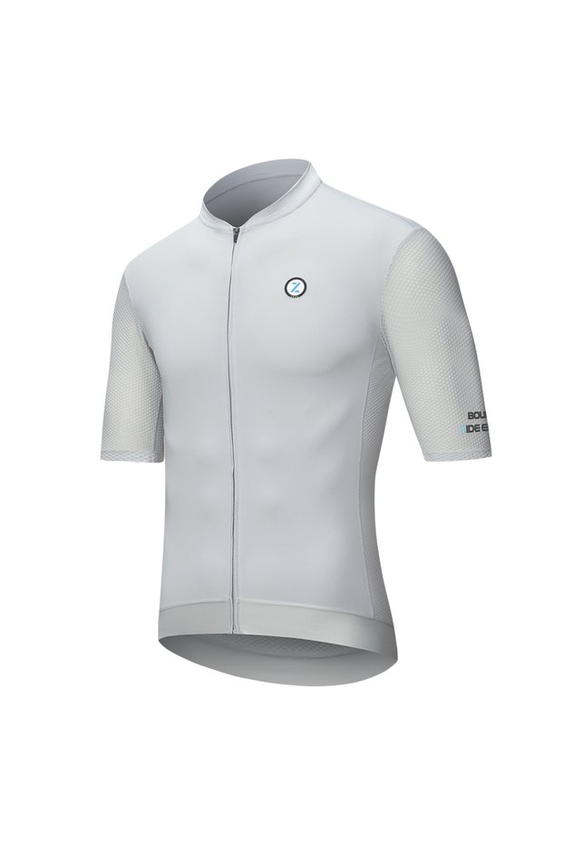 L Gray-Short ZRSE Men's Cycling Jersey with Long Sleeve UPF 50+ Anti-UV Slim Fit Breathable Cycling
