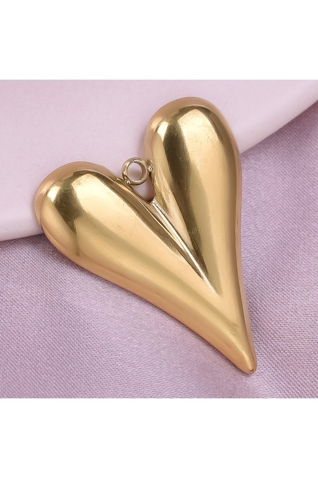 S1814-G 6pcs Stainless Steel Charm Heart Pendant Glossy Fashion Jewelry Making Supplies Diy Women's