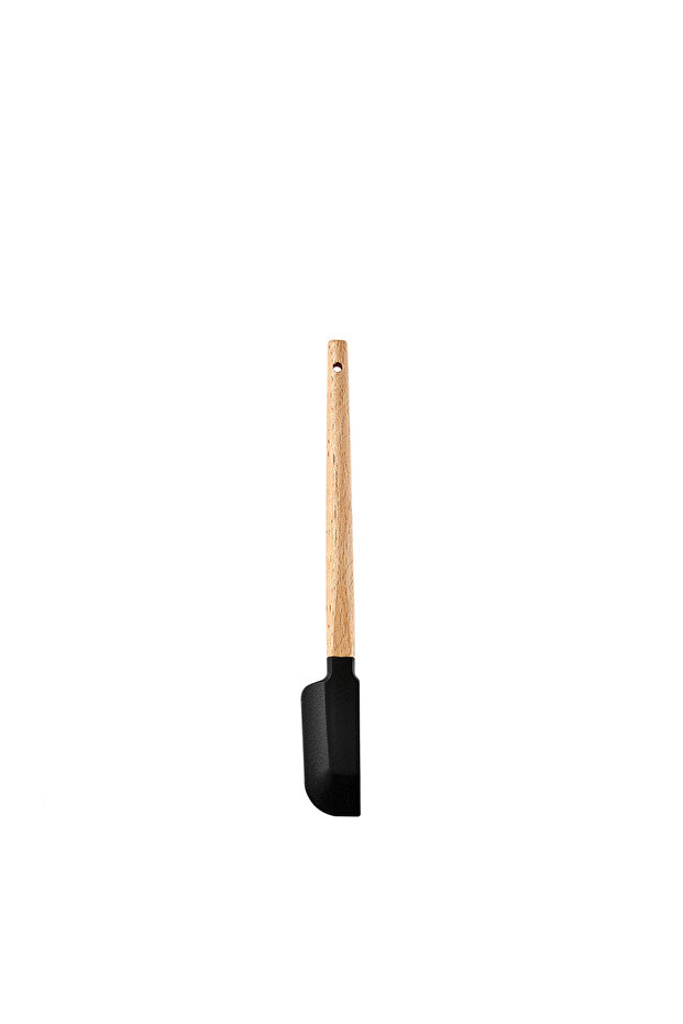 Black Scraper C Silicone Scraper Scraper, Home Baking Wooden Handle Scraper, Cake Scraper, Cream Sma