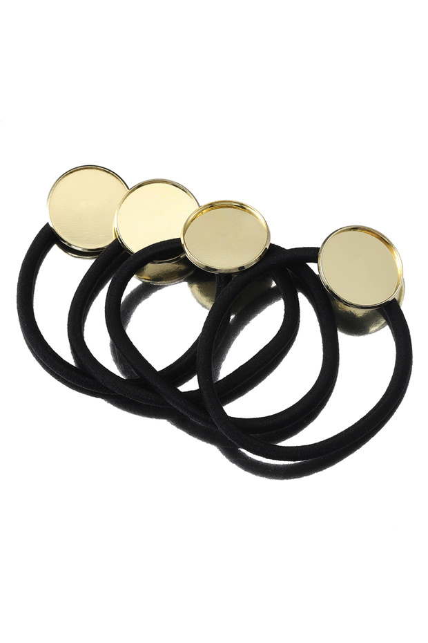 20mm KC Gold 10pcs 20/25mm Hair Band Base Elastic Band Rope with Cabochon Base Holder for DIY Hair A