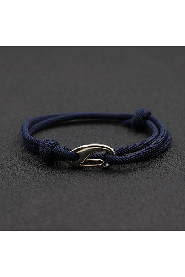 navy New Simple Style Double Layered Marine String Bracelet For Men Women Sliding Adjustable 3mm Thi