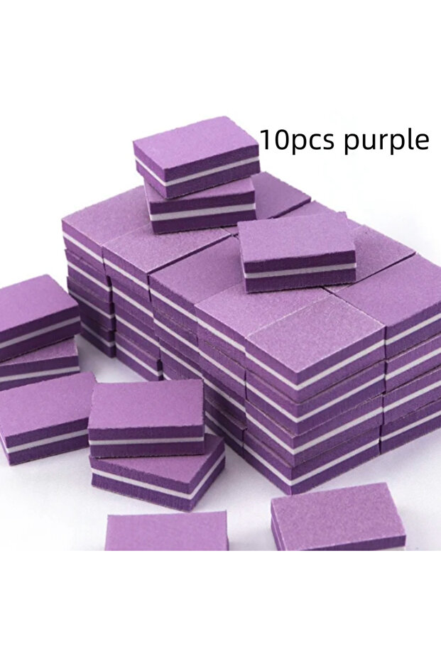 10pcs purple 10/50/100pcs Mix Square Sponge Nail File Block Double-sided Nail Polish Buffing Sanding