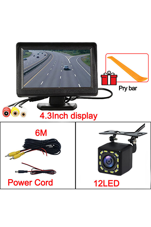 X120-12LED Camera 4.3Inch Rear View Camera Monitor Screen Reversing Camera for Car Parking Parking S