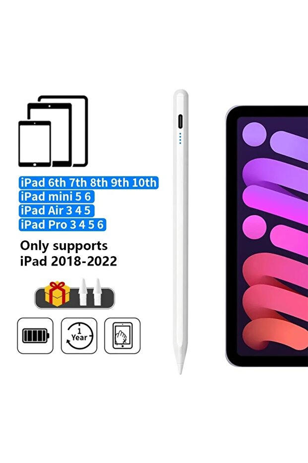 ZP4-A-white Stylus Pen for Apple Pencil LED Power Indicators Palm Rejection Touch Pencil for IPad Fr