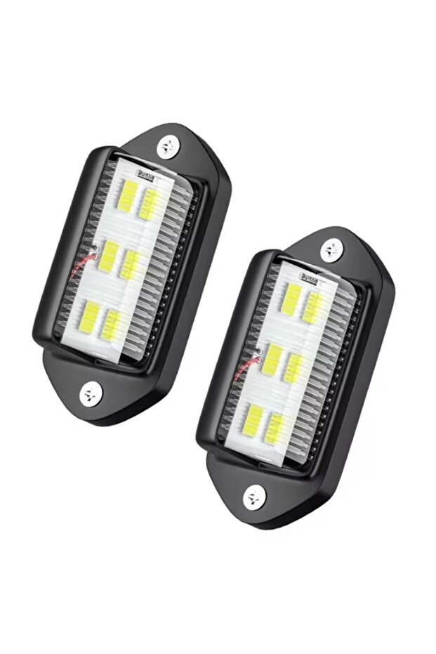 مصباح لوحة الترخيص LED أبيض 6000K، مقاوم للماء، 6-SMD، 12 فولت تيار مستمر، متوفر بـ 2/4/10 قطع، أسود اللون