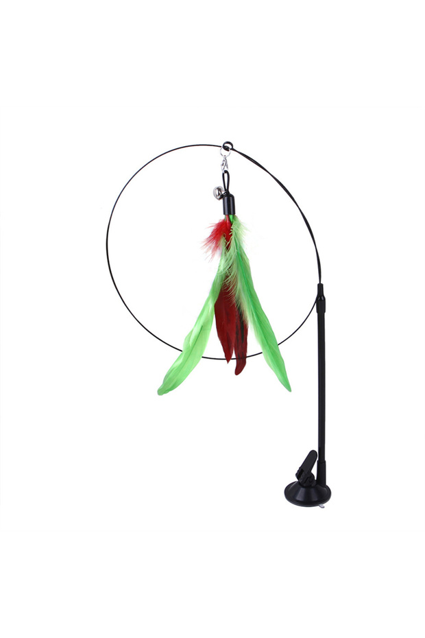 Feather Cat Toys Simulation Bird interactive Sucker Feather Bird with Bell Cat Stick Toy for Kitten