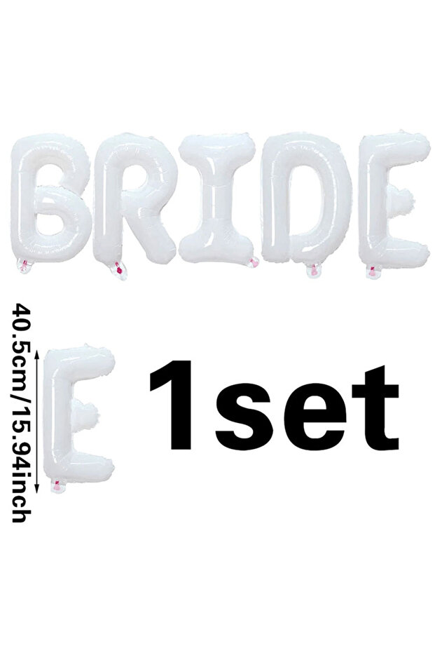 other WHITE 1 Set 16-Inch White "BRIDE" Letter Foil Balloon For Bachelor Party, Wedding Decoration,