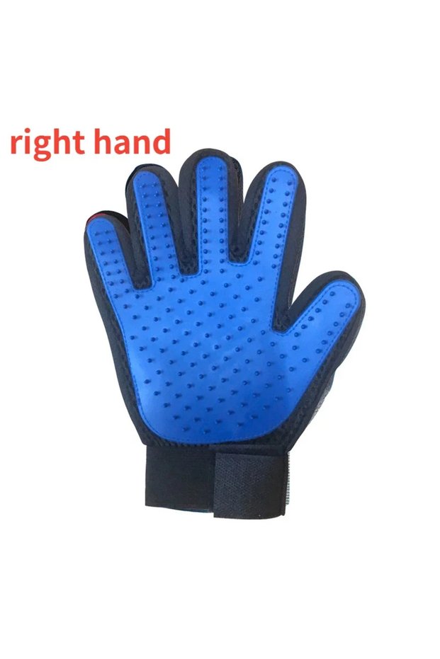 Right Blue Cat grooming glove for cats wool Pet Hair Deshedding Brush Comb Glove For Pet Dog Cleanin