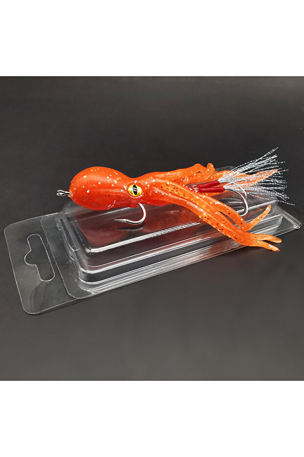 531B-1pc Orange ANFS 3 قطع/1 قطعة طُعم صناعي ناعم متوهج من الحبار - طُعم صيد قوي التحمل - مثالي