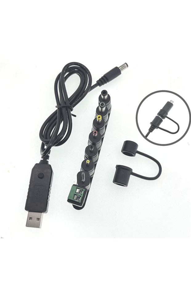 Cable 8pcs Adapte Adjustable Voltage USB Boost Converter DC 5V to 9V 12V USB Step-up Converter Cabl