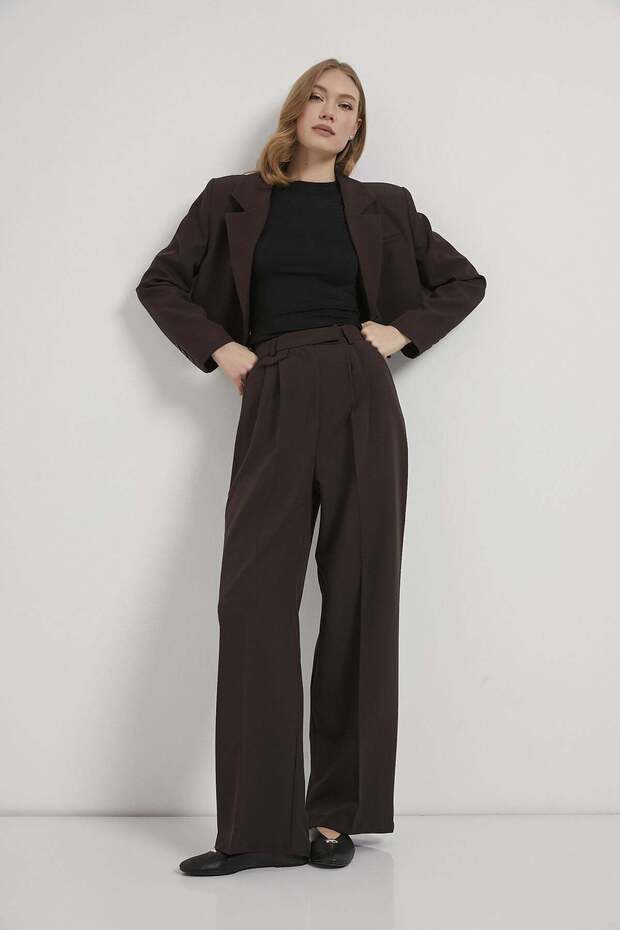 Armalife 057 Double Pile Fishnet Fabric Women's Pants with Pocket Detail