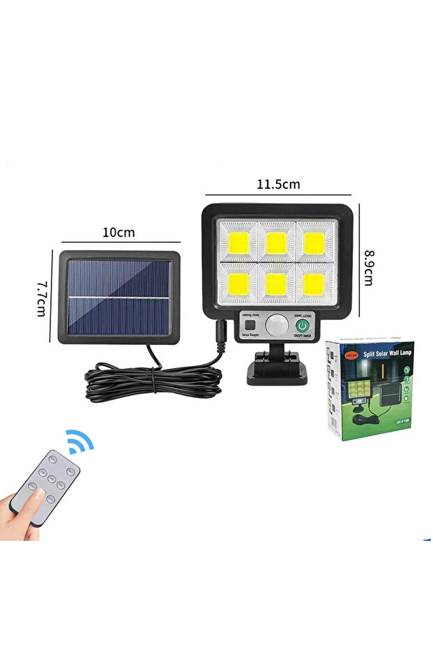 72COB LED مصباح جداري مقسم يعمل بالطاقة الشمسية 3 أوضاع إضاءة حديقة وشوارع تعمل بالطاقة الشمسية