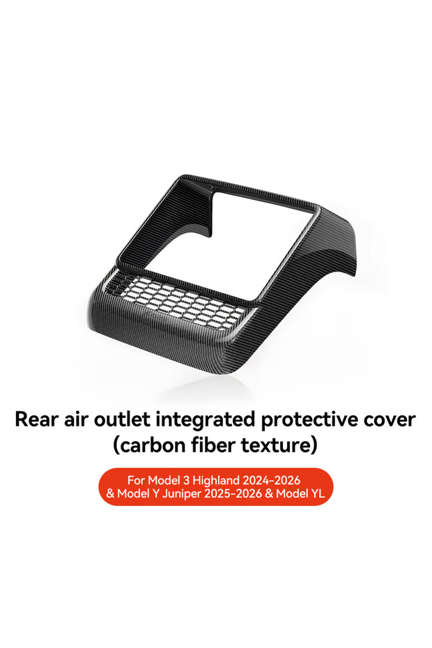 Bright carbon fiber YZ For Tesla Model 3/Y Highland Juniper Rear Center Console Air Outlet Cover Ve