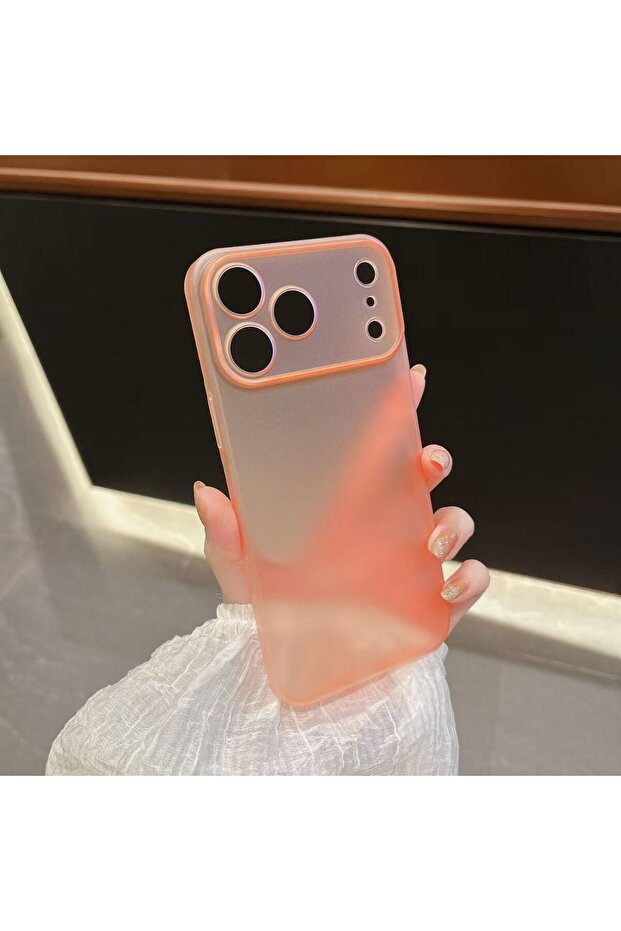 جراب iPhone 17 Pro Max برتقالي فاخر رفيع للغاية غير لامع شفاف لهاتف iPhone Air 17 Air 17 Pro Max Har