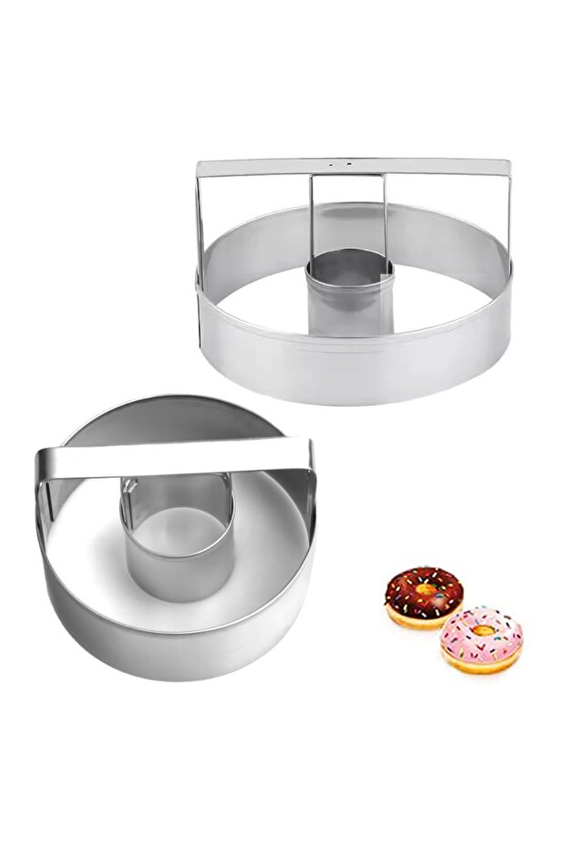 One Size As show Stainless Steel Cookie Cutter Kitchen Baking Round Donut Mold Daily Durable Multi F