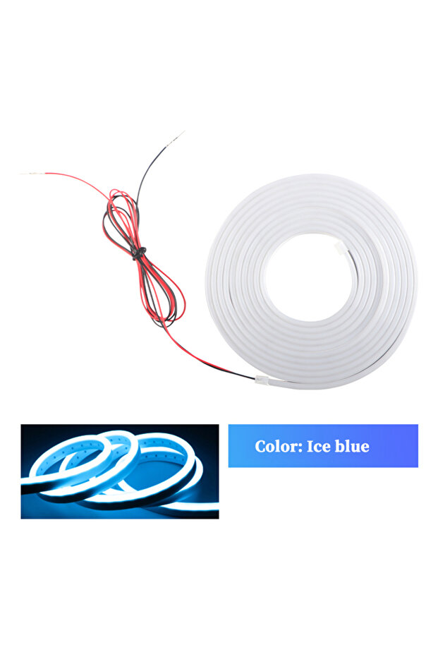 شريط إضاءة LED أزرق ثلجي بطول 4 أمتار، إضاءة ديناميكية متدفقة ومرنة، تشغيل/إيقاف، إضاءة جوية متغيرة