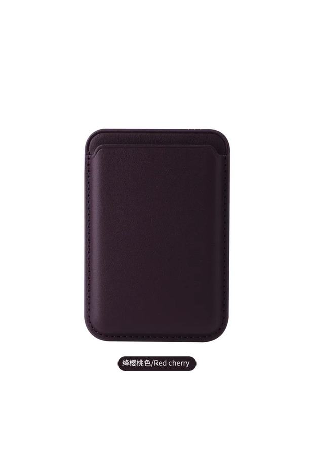 Cherry Magnetic Leather Wallet Card Holder Macsafe Phone Stand for Magsafe IPhone 15 14 13 Pro Max M