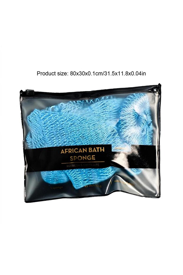 Light Blue African Sponge African Bath Net Reusable Body Scrubber For Skin Smoother Daily Cleansing