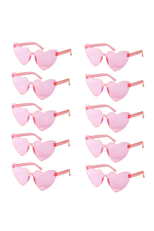 10pcs pink 6/8/10/12pcs Wedding Bridal Shower Sunglasses Pink Red Heart Glasses Bride To Be Bridesma