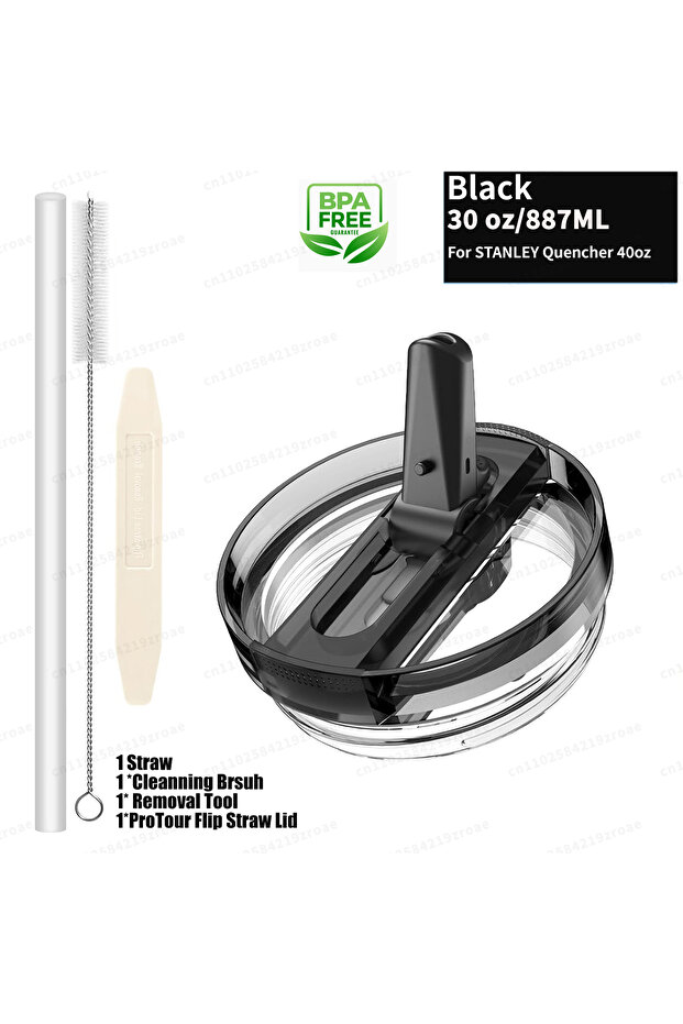 Black For STANLEY ProTourFlip Straw Tumbler 30oz Accessory Kit NoLeak Lid with Cleaning Brush And Re