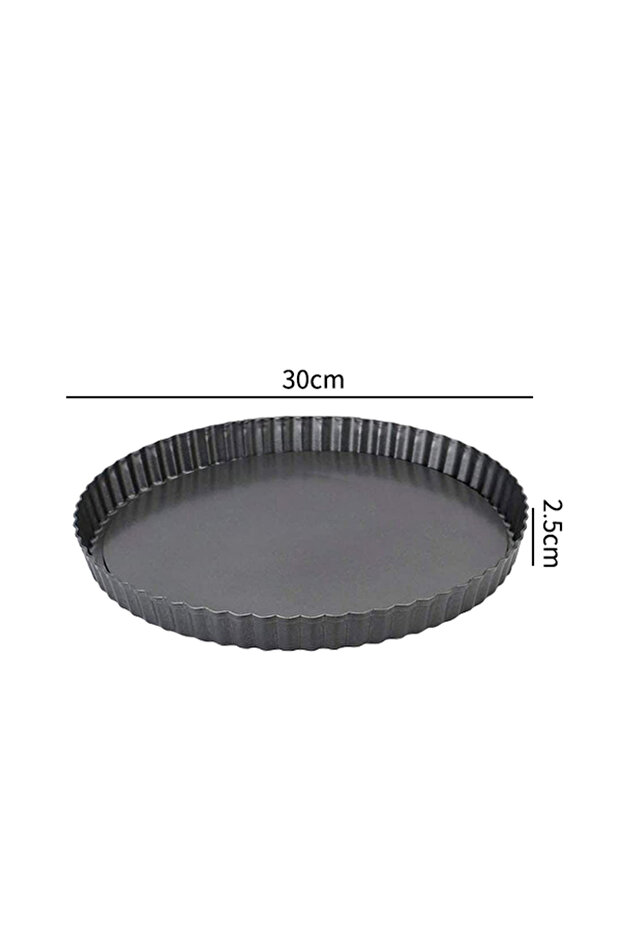 30cm 20-30cm Non-Stick Tart Quiche Flan Pan Molds Round Removable Loose Bottom Fluted Heavy Duty Pie