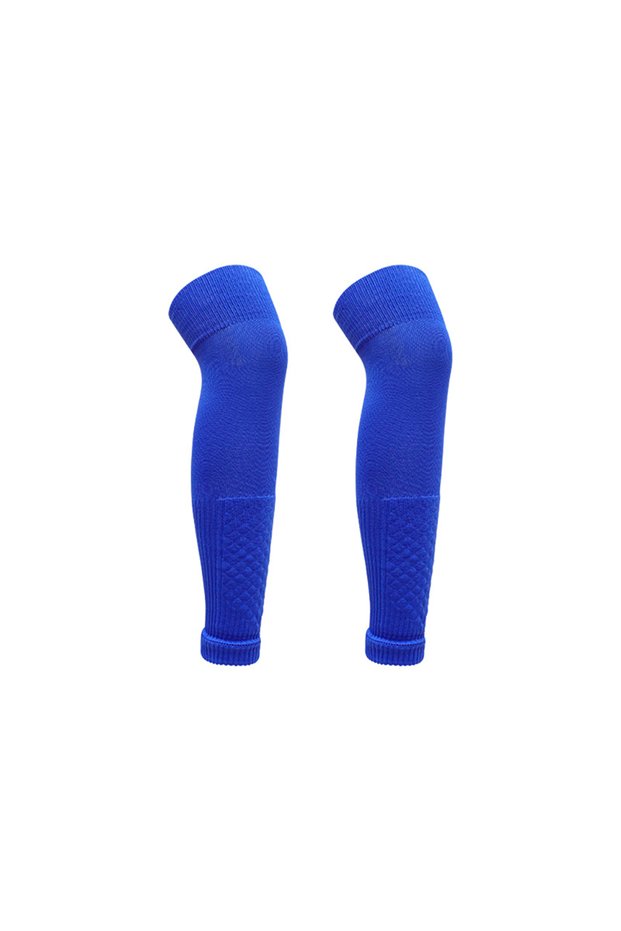 M B-Blue Loogdeel 1Pair Football Sock Calf Sleeves Adult Knee Protection Sports Socks High Tube Brea