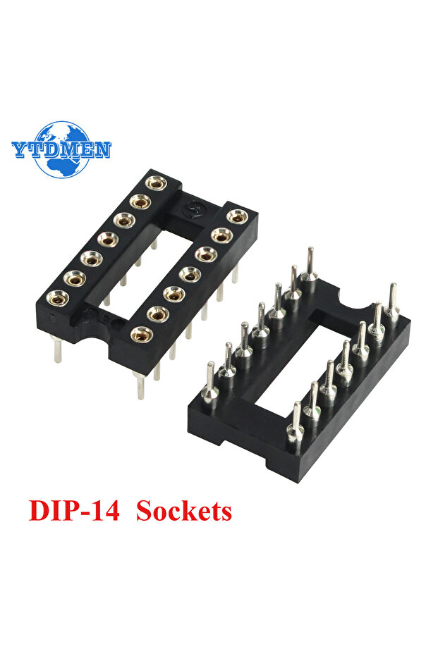 10pcs DIP-14 Round Hole 14Pins IC Sockets 2.54MM DIP14 IC Sockets Adaptor Solder Connector