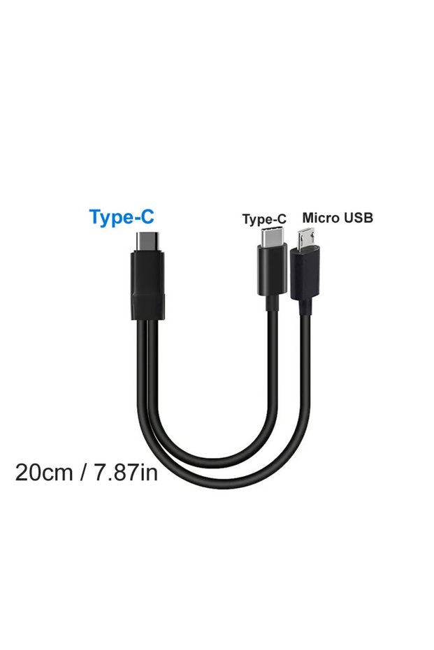 C to C -Micro 20cm 5V Dual USB C Multi Type C Splitter Cord 20cm Short 2 in 1 Type C Micro USB Charg