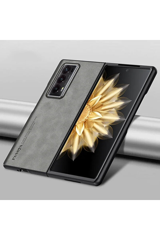 GRAY Honor Magic V2 Luxury Leather Matte Flip Folding Phone Case for Honor Magic V V2 5G Case Thin L