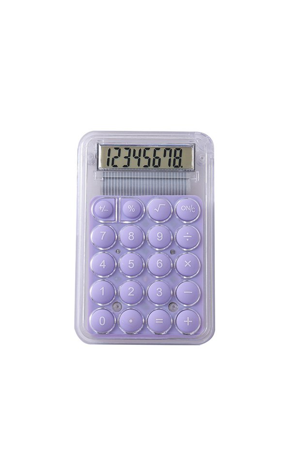 purple A Mini Transparent and Cute Candy-colored Calculator with A High Level of Appearance Portable