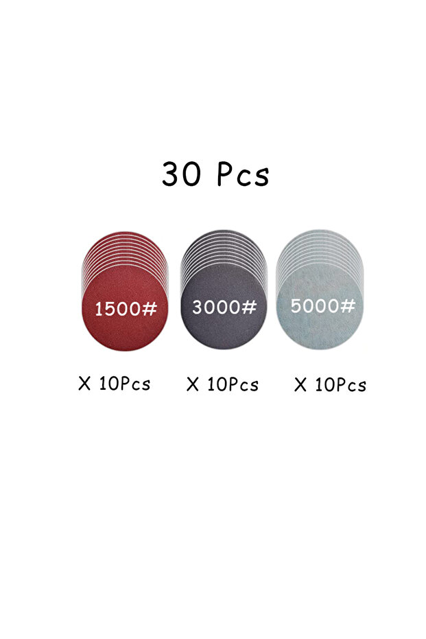 30Pcs 1500-5000 15-65 Pcs Car Headlight Repair Restoration Kit 3 Inch 75mm Sanding Plate Waxing Spon