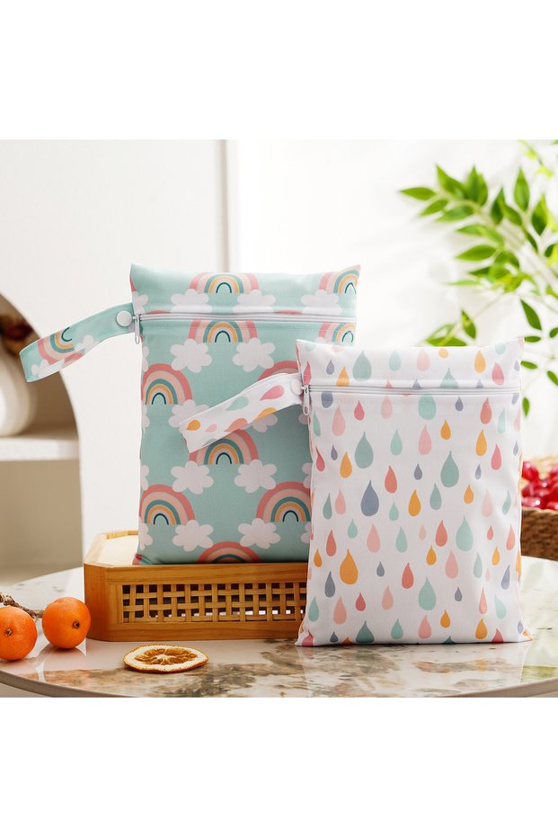 061 Elinfant 2pcs Waterproof Mini Storage Bag For Swimming,Beach&Gym,18*25cm Waterproof Diaper Bag,W
