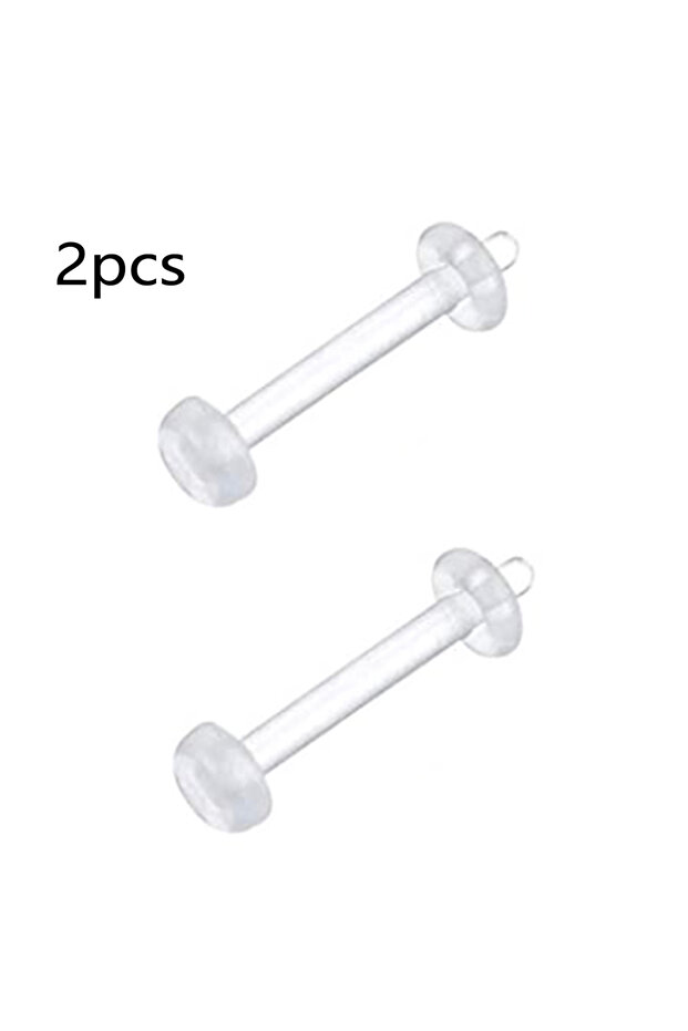 1.2x10mm H 2pcs Clear Surgery Bioflex Nose Rings Belly Rings Septum Eyebrow Lip Cartilage Earring In