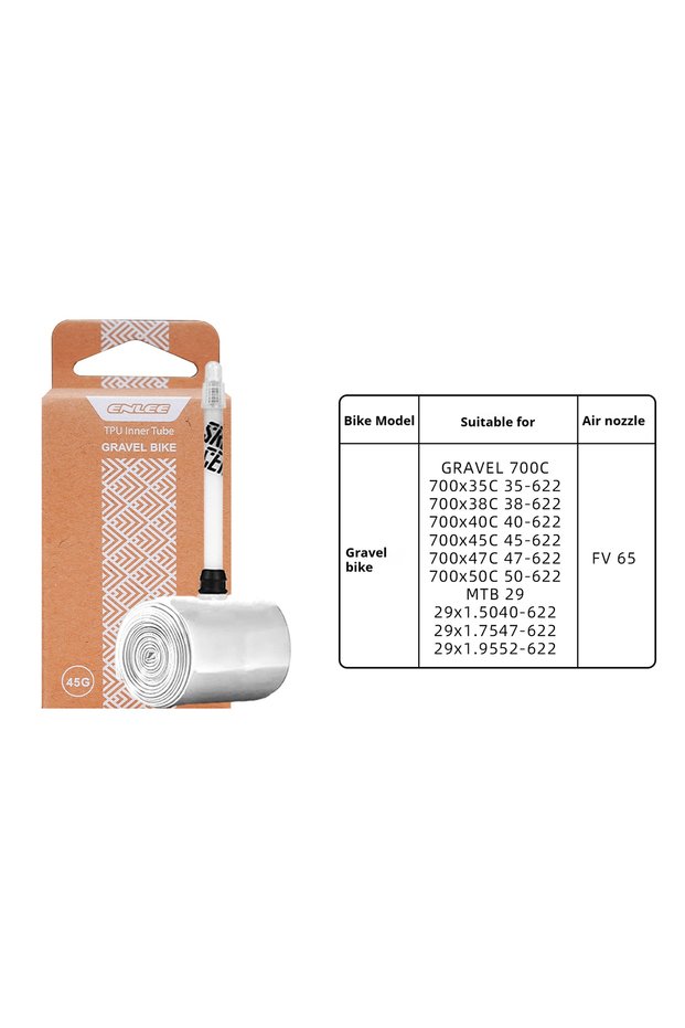 Gravel-65mm ENLEE Bicycle Inner Tube Road Mountain Bike TPU Inner Tube Bicycle Lightweight Inner Tub