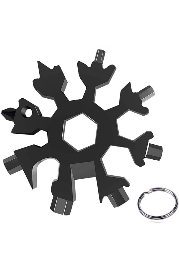 Black 18-in-1 Snowflake Multi Tool Outdoor Camping Travel Camping Adventure Daily Survival Tools Sta