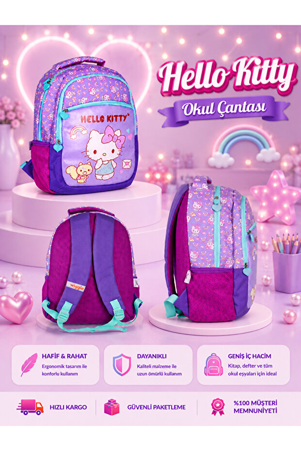 School Bag 2716 Lila Three Compartments