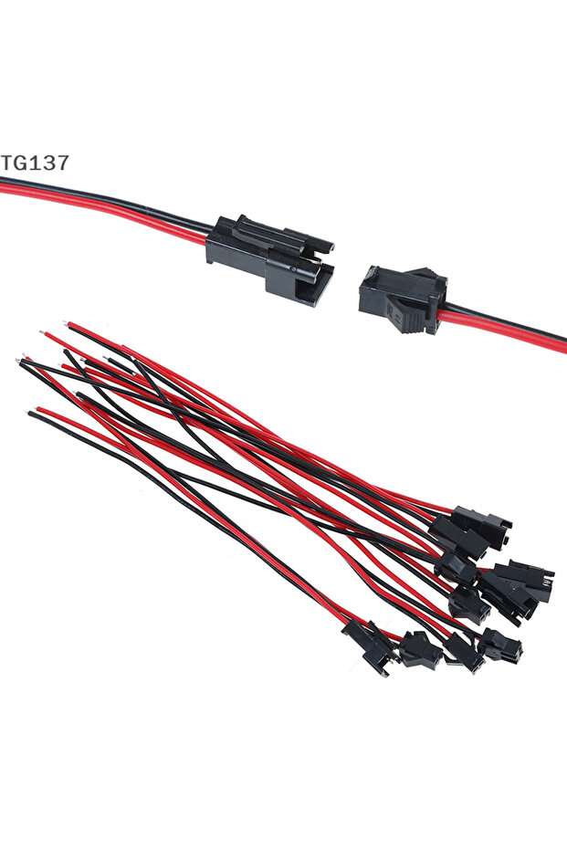 15cm 10Pcs Long JST SM 2pins Plug Male To Female Wire Connector