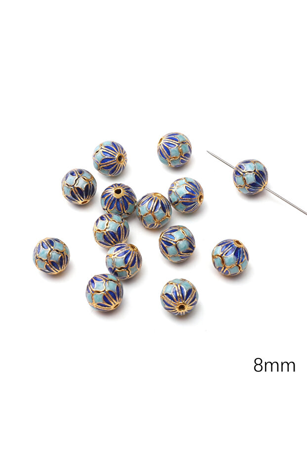 1pc B6 Cloisonné Alloy Enameled Colorful Round Beads Loose Spacer Beads for Jewelry Making DIY Brace