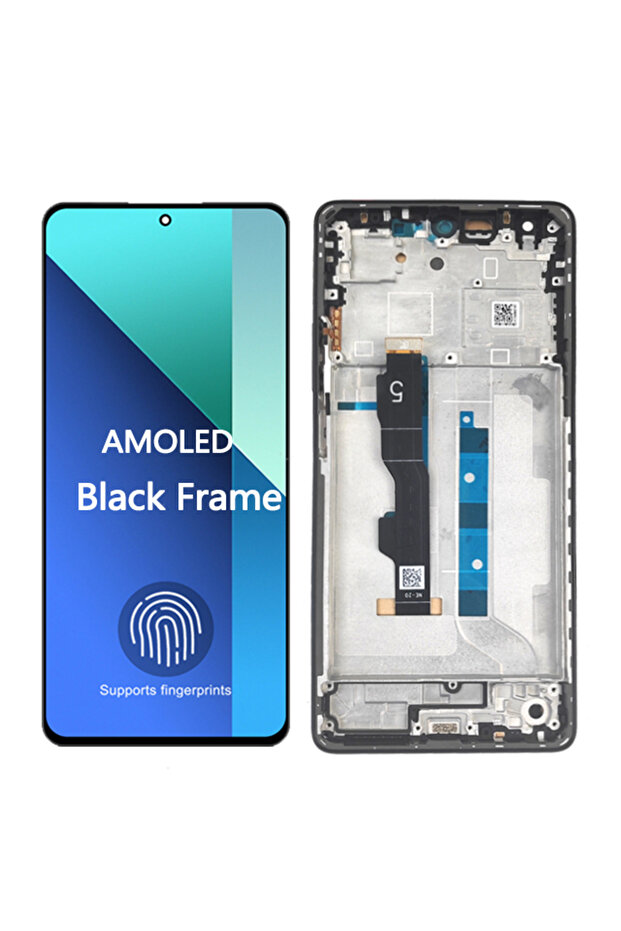 شاشة AMOLED جديدة بإطار أسود بتقنية 5G لهاتف Redmi Note 13، شاشة LCD تعمل باللمس مع محول رقمي