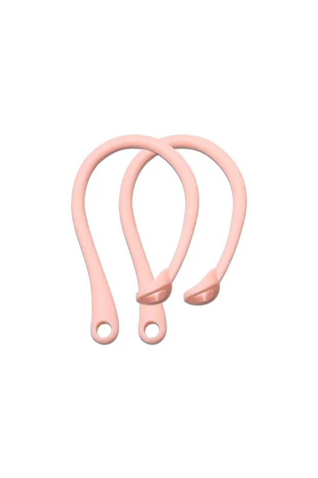 سماعة أذن بلوتوث وردية اللون من السيليكون لسماعات Airpods 1/2 Pro مع مشبك حلقي لسماعات الأذن بديل لخطاف الأذن