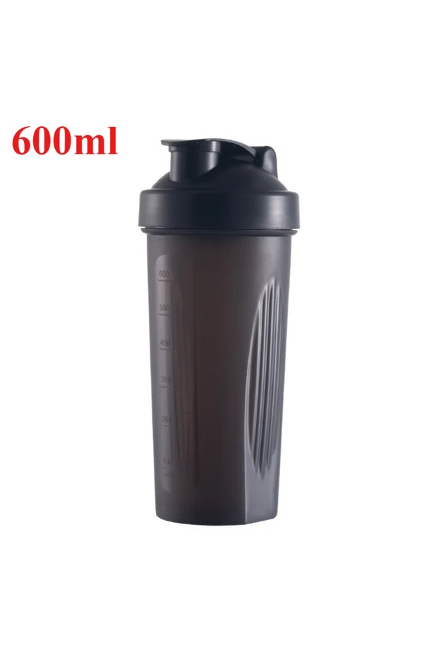 400-600ml black-600ml 1pc Portable Protein Shaker 400ml/600ml Fitness Bottle with Whisk Ball for Fit