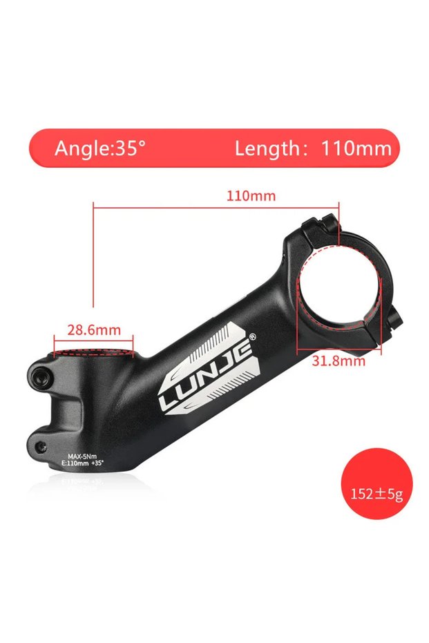 35Degree-110mm Ultralight Bike Stem 17 Degree Aluminium Alloy MTB Road Bicycle Stem 31.8mm 60/70/80/