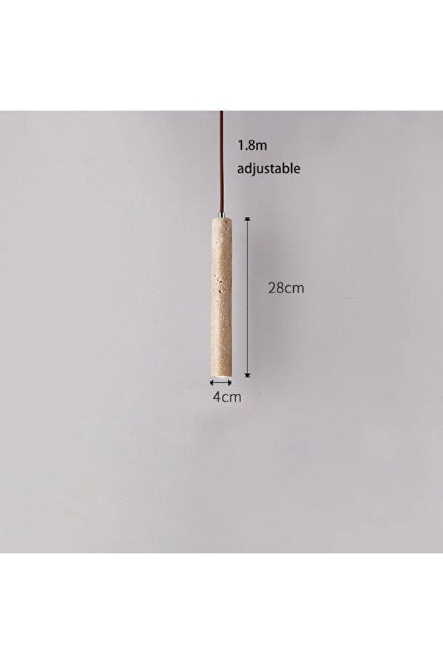 Cold White 01 Led Pendant Lamp Long Tube Wood Ceiling Lamp Japan Style Quiet Wind Bedroom Bedside Ch