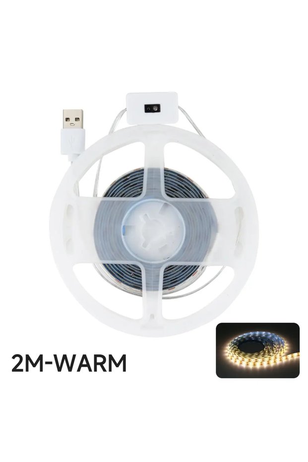 WHITE Warm-2M 1-5M LED Lights Strip DC 5V USB Gesture Control 60 LEDs/m Backlight Dimmable Sensor Ni