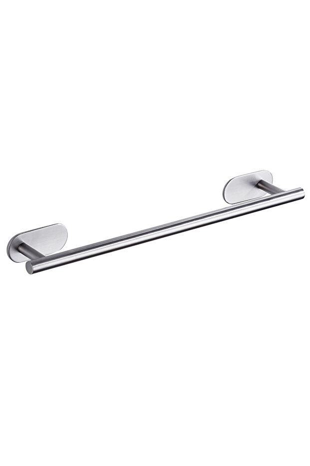 Silver 50cm Stainless Steel Bathroom Towel Rack No Drilling Self Adhesive Wall-Mounted Towel Clothes