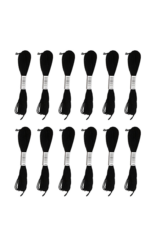 12 black Cross Stitch Embroidery Thread for DIY Homemade Craft Sewing Accessories 12 White+12 Black