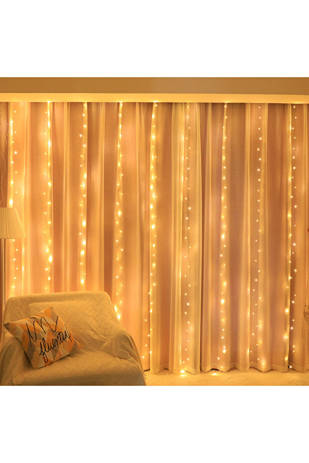 ستارة LED USB 3 × 1 متر بيضاء دافئة 3/6 متر مع 8 أوضاع للتحكم عن بعد وسلسلة أضواء للعطلات وحفلات الزفاف الجنية