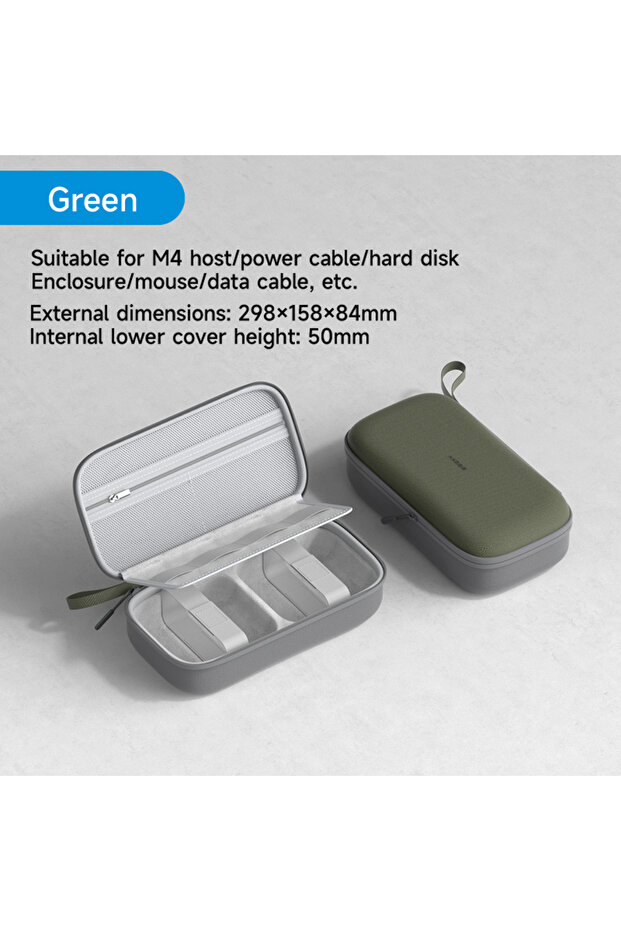 Green Hagibis Electronic Organizer Travel Case Bag for Mac mini M4/M4 Pro/M5/M6 Portable Carry Case