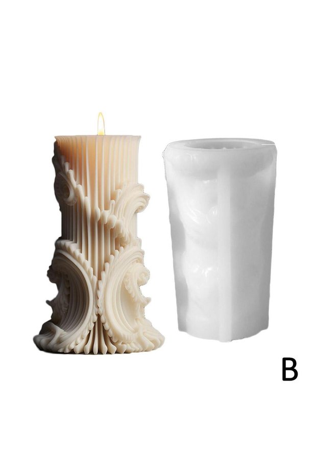 One Size B 5 Styles Roman Column Candle Mold DIY Handmade Aromatherapy Plaster Resin Candle Making M